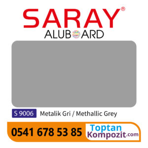 Saray Aluboard Metalik Gri S9006 125x320 4mm 025