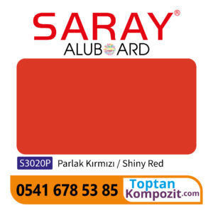 Saray Aluboard Parlak Kırmızı S3020P 125x320 4mm 025