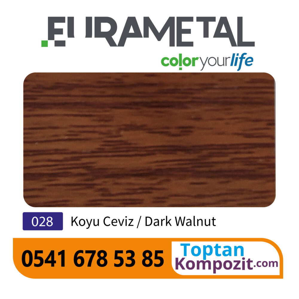 Eurametal Koyu Ceviz Kompozit Panel 125x320 4mm 030