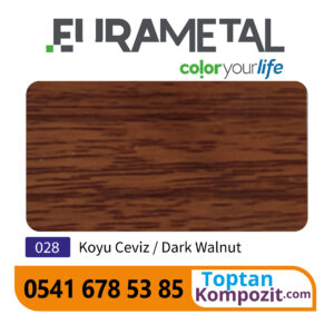 Eurametal Koyu Ceviz Kompozit Panel 125x320 4mm 030