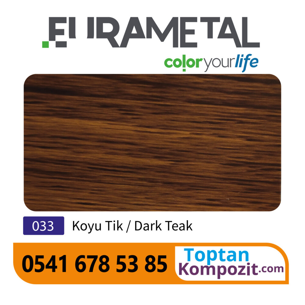 Eurametal Koyu Tik (Dark Teak) Kompozit Panel 125x320 4mm 030