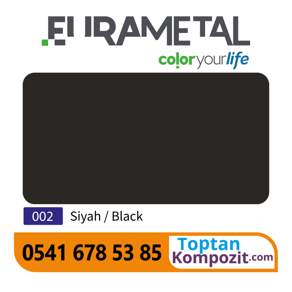 Eurametal Siyah Kompozit Panel 125x320 4mm 020