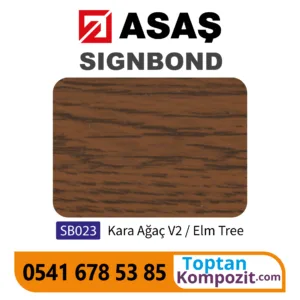 Asaş Signbond Kara Ağaç V2 SB023 125x320 4mm 021 Kompozit Panel
