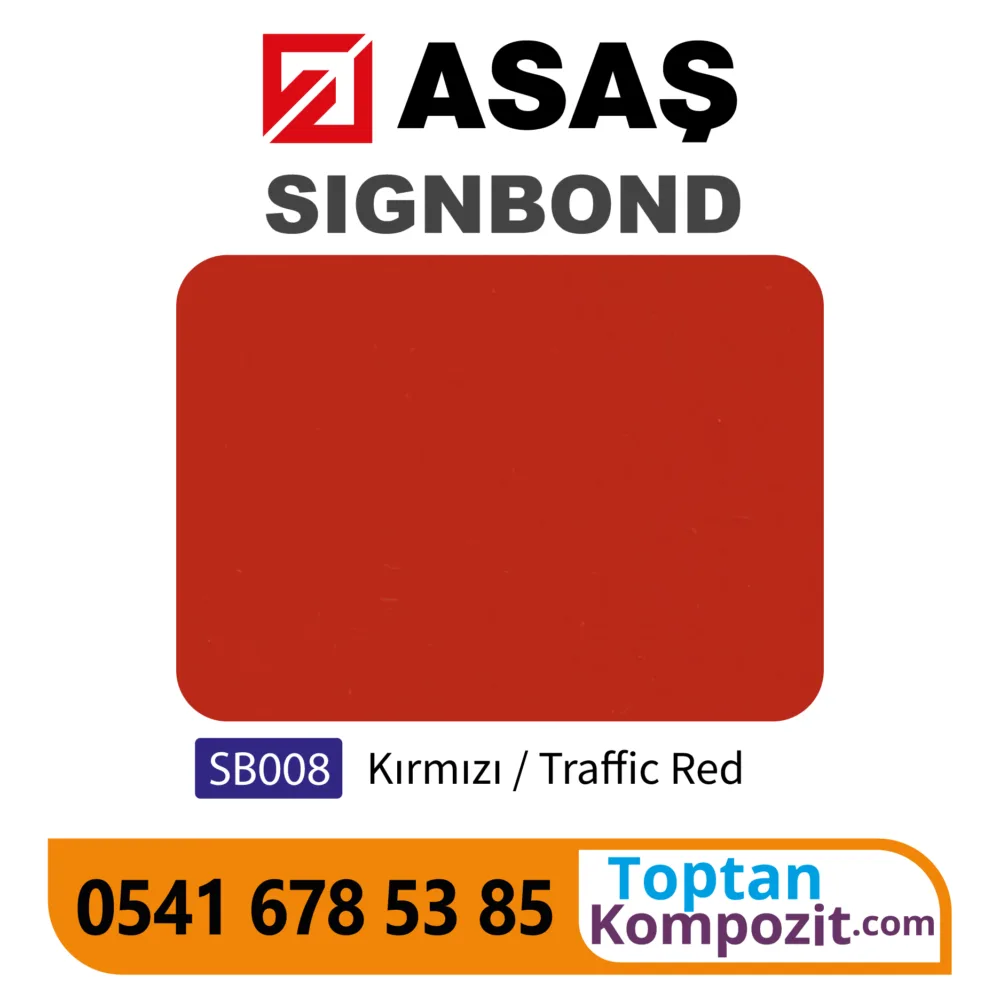 Asaş Signbond Kırmızı SB005 125x320 4mm 021 Kompozit Panel