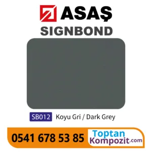 Asaş Signbond Koyu Gri SB013 125x320 4mm 021 Kompozit Panel