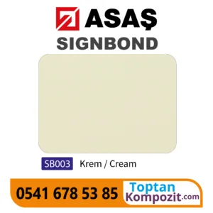 Asaş Signbond Krem SB003 125x320 4mm 021 Kompozit Panel