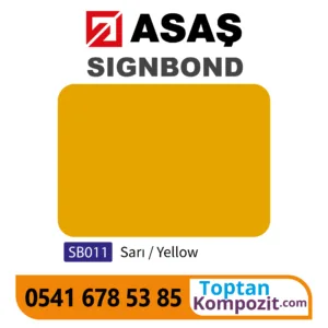 Asaş Signbond Sarı SB011 125x320 4mm 021 Kompozit Panel