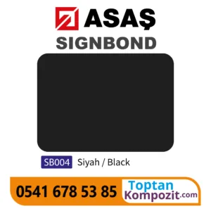 Asaş Signbond Siyah SB004 125x320 4mm 021 Kompozit Panel
