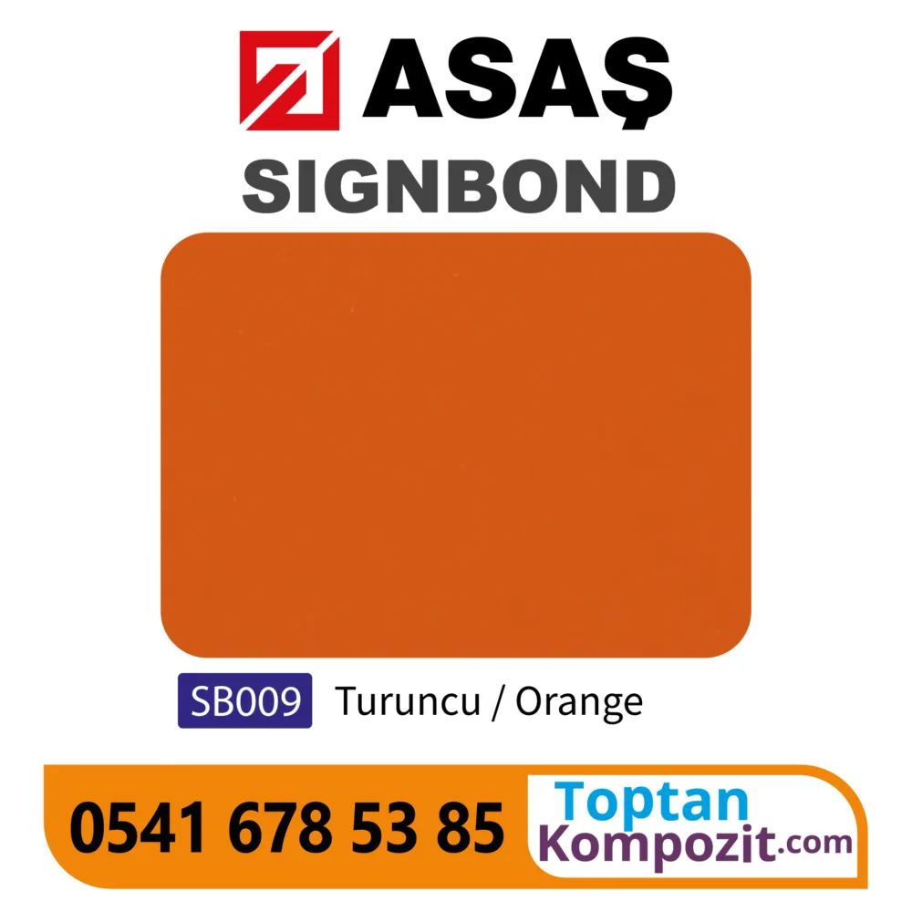 Asaş Signbond Turuncu SB009 125x320 4mm 021 Kompozit Panel