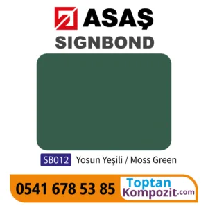 Asaş Signbond Yosun Yeşili SB012 125x320 4mm 021 Kompozit Panel