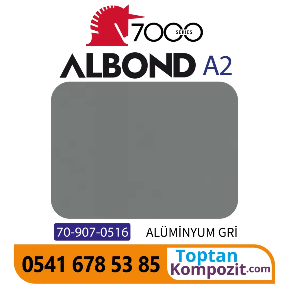 A2 Yanmaz Kompozit Panel ALBOND 7000 Alüminyum Gri 4mm 040