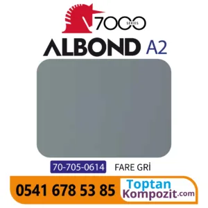 A2 Yanmaz Kompozit Panel ALBOND 7000 Fare Gri 4mm 040