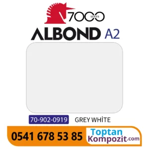 A2 Yanmaz Kompozit Panel ALBOND 7000 Gri Beyaz 4mm 040