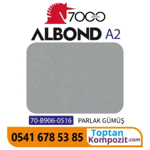 A2 Yanmaz Kompozit Panel ALBOND 7000 Parlak Gümüş 4mm 040